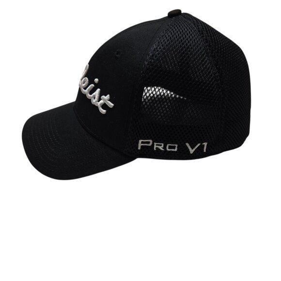 Titleist FJ Hat Cap Fitted Mens Large XLarge Black Mesh Golf Pro V1 New Era - Picture 5 of 10